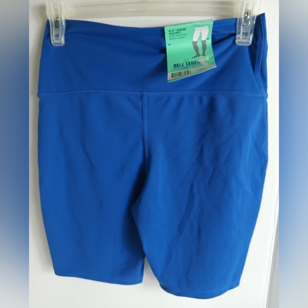 Reel Legends Blue 9.5 Swim Short High Waisted Biker Short Size Small